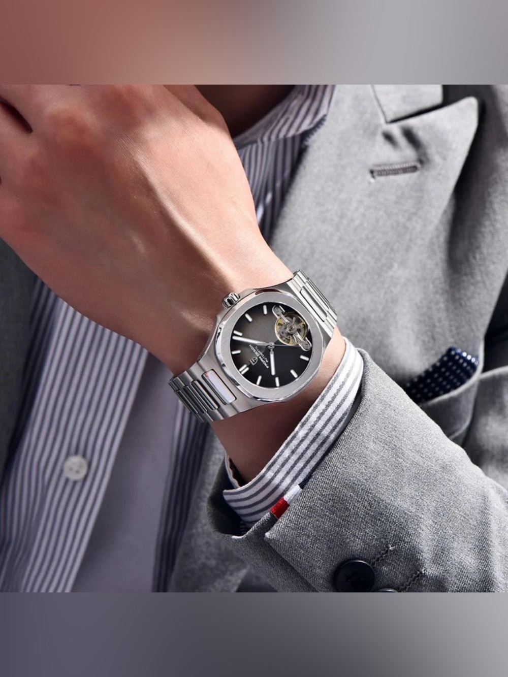 PAGANI DESIGN PD-YS025 Skeleton Tourbillon Men's Mechanical Automatic Watch - Picture 6 of 11